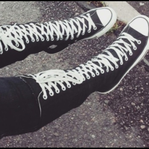 Converse Shoes Emo Knee High Converse Poshmark